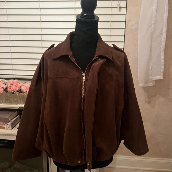 Zara Jackets & Blazers - Zara Brown Bomber Jacket